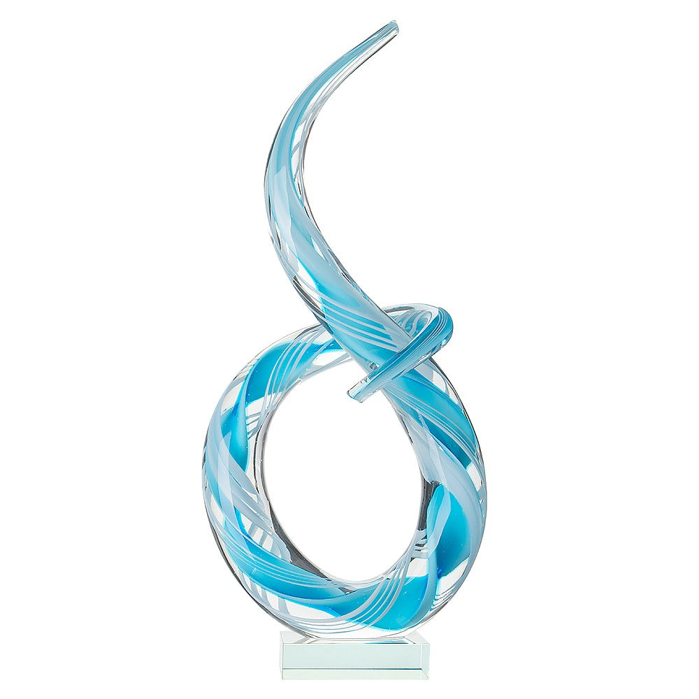 ZIBO ART GLASS LOOP BLUE