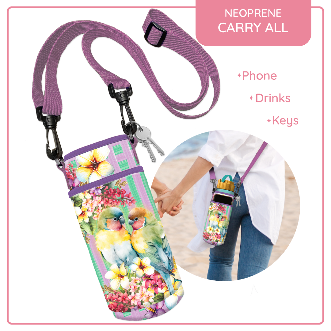Lisa Pollock Carry All Adjustable Bag Paradise Love Birds