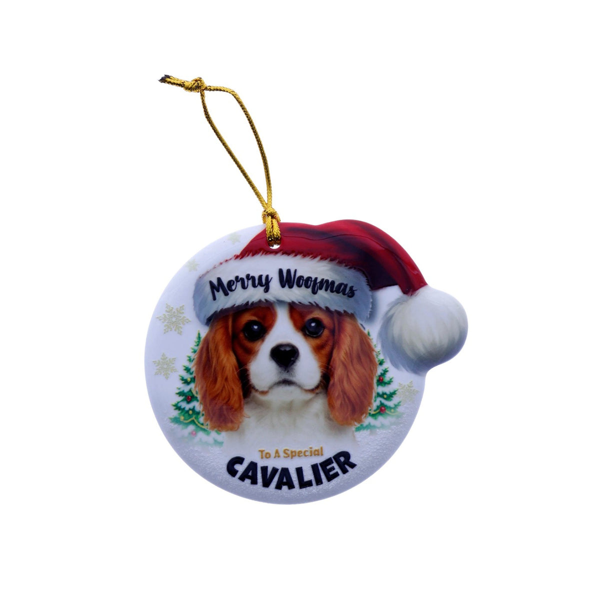Christmas Sentiment Ceramic Plaque Dog Cavalier