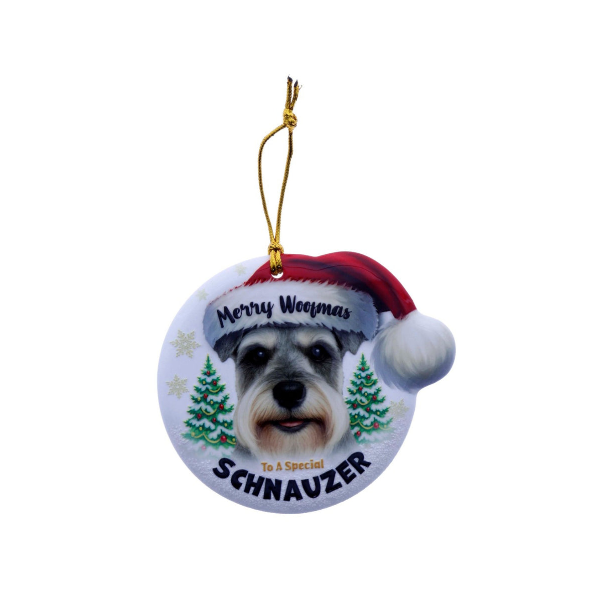 Christmas Sentiment Ceramic Plaque Dog Schnauzer