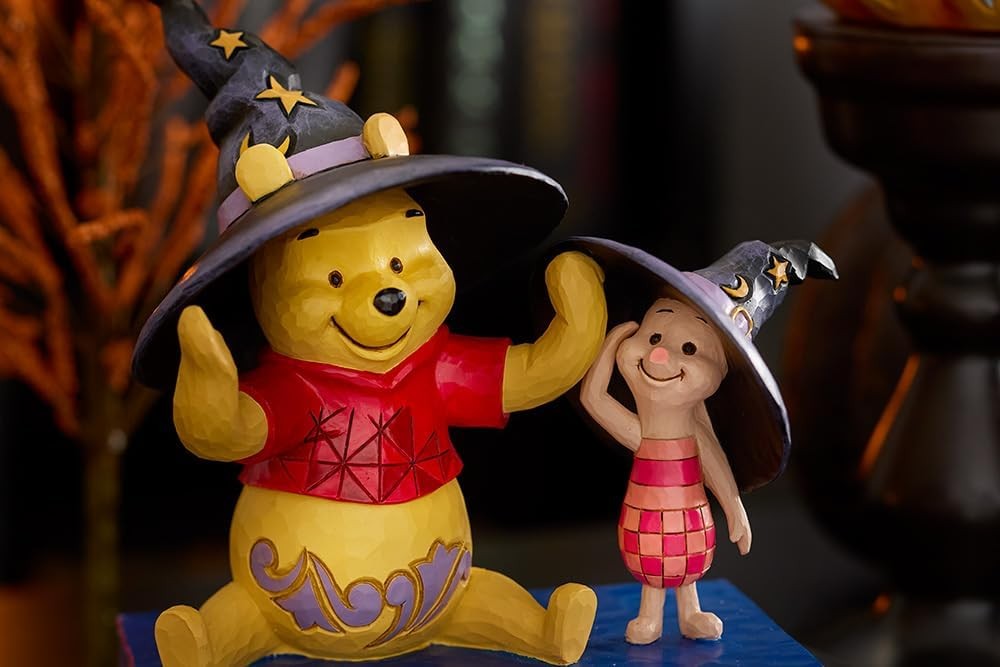 DISNEY TRADITIONS BY JIM SHORE HALLOWEEN POOH & PIGLET WITCH HATS