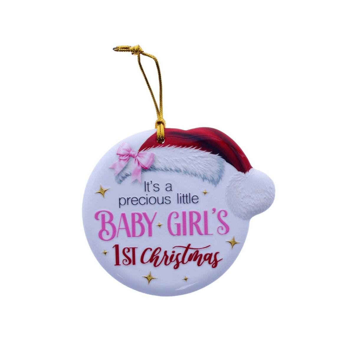 Christmas Sentiment Ceramic Plaque Babies 1st Christmas Girl