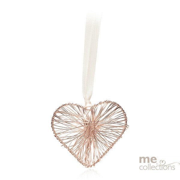 Wedding Charm Rose Gold Wire Heart