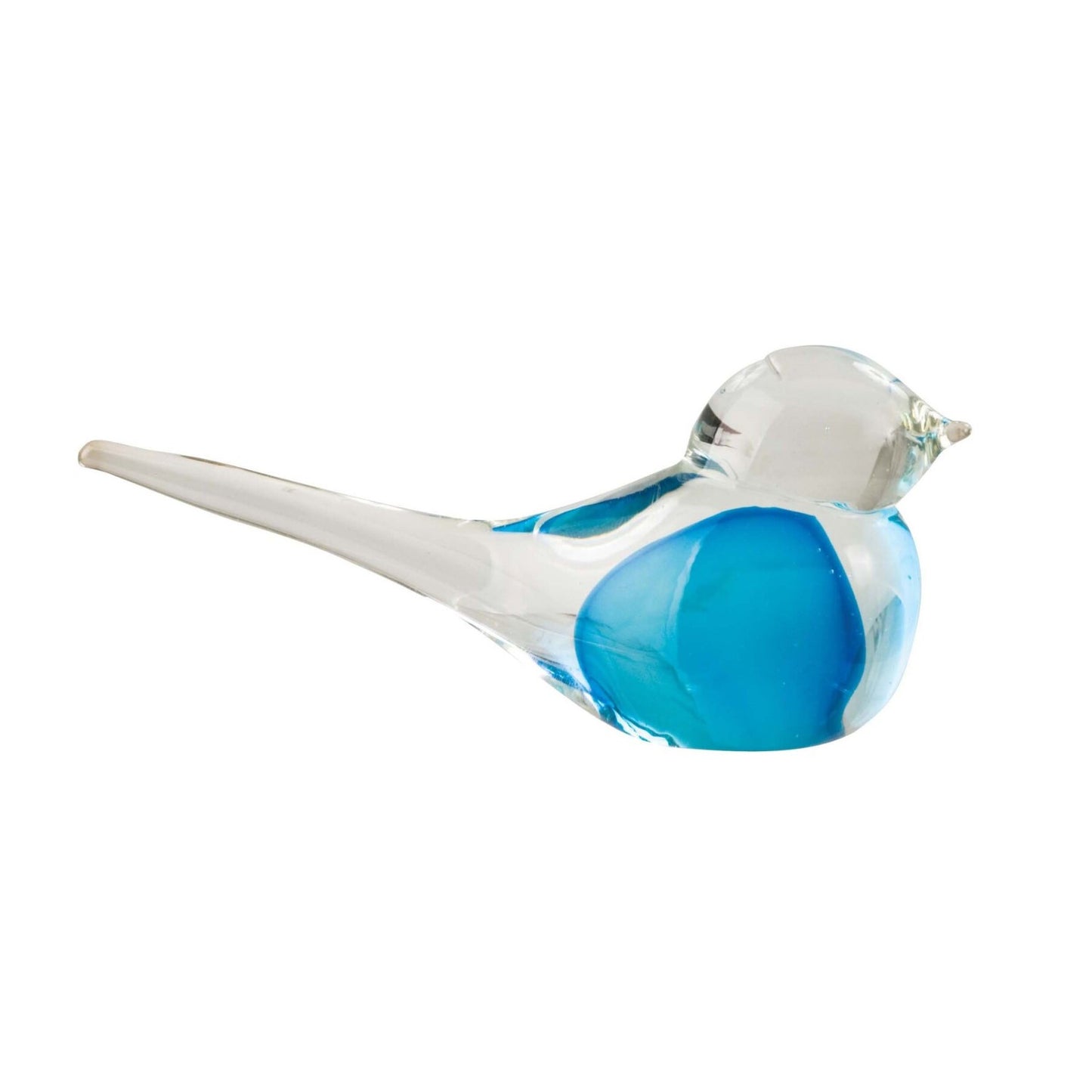 ZIBO ART GLASS BIRD BLUE