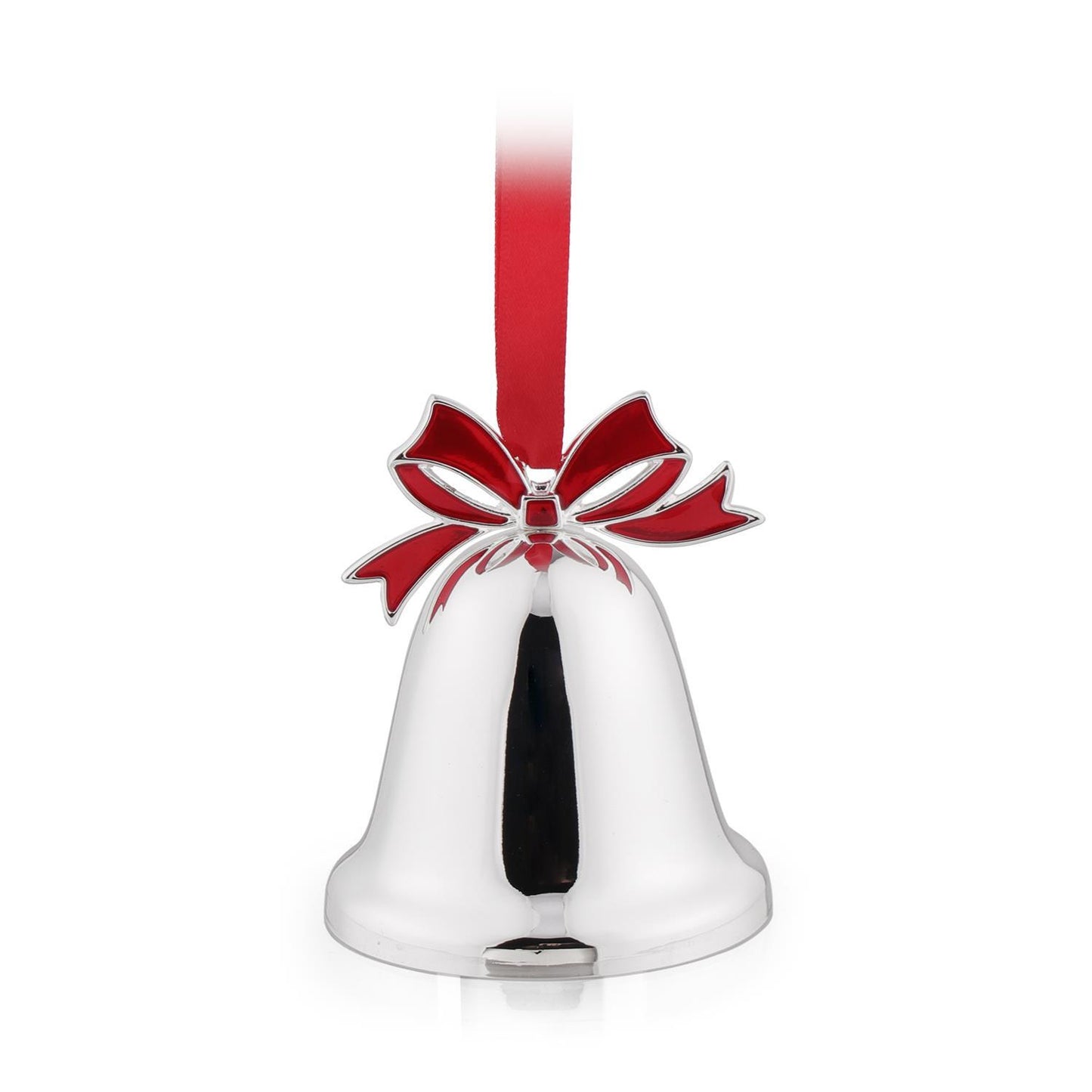 WHITEHILL CHRISTMAS SILVER PLATED BELL WITH BOW HANGING ORNAMENT