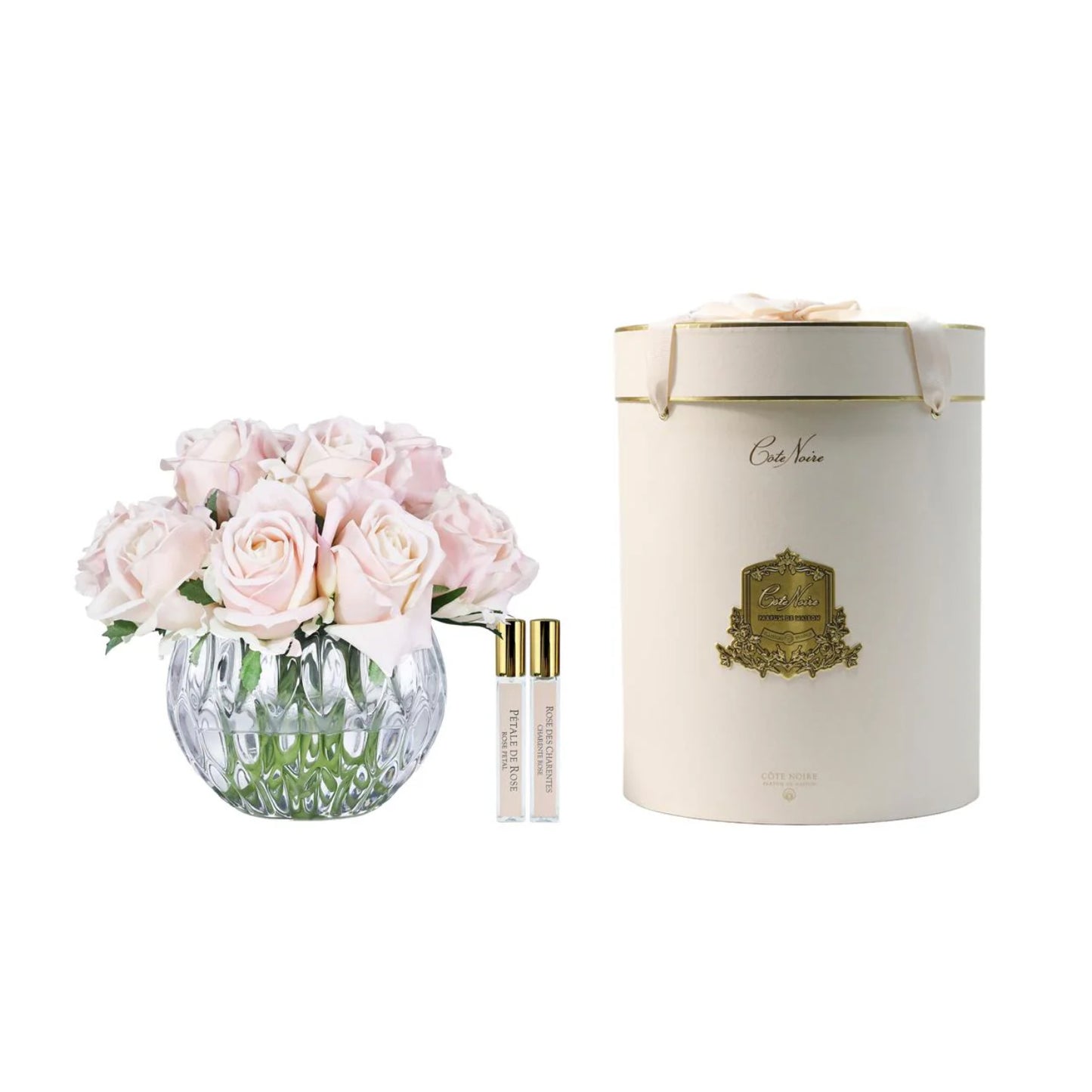 Cote Noire Luxury Round 13 Rose Bud Bouquet Champagne Pink