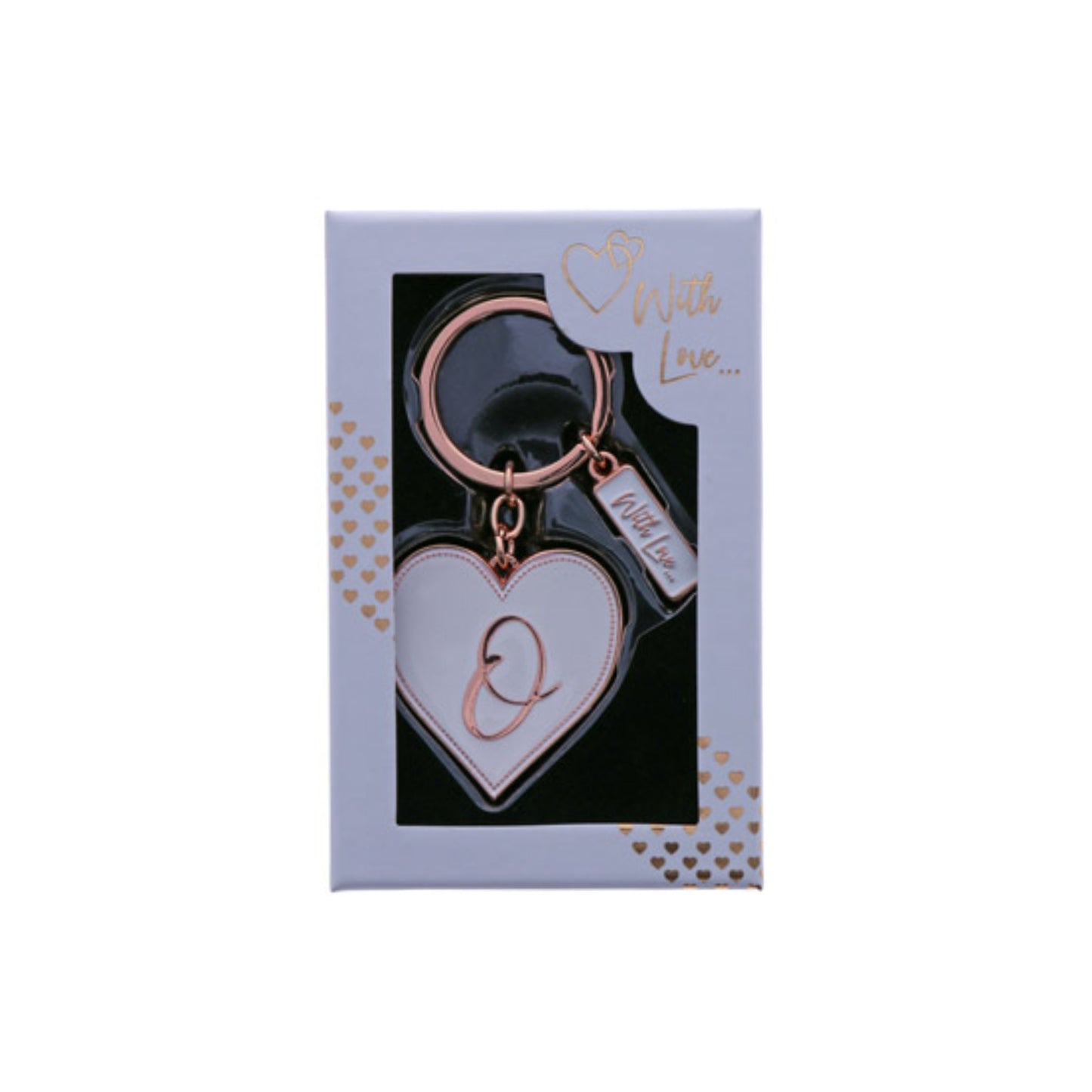 INITIAL KEYRING "O" IN ROSE GOLD