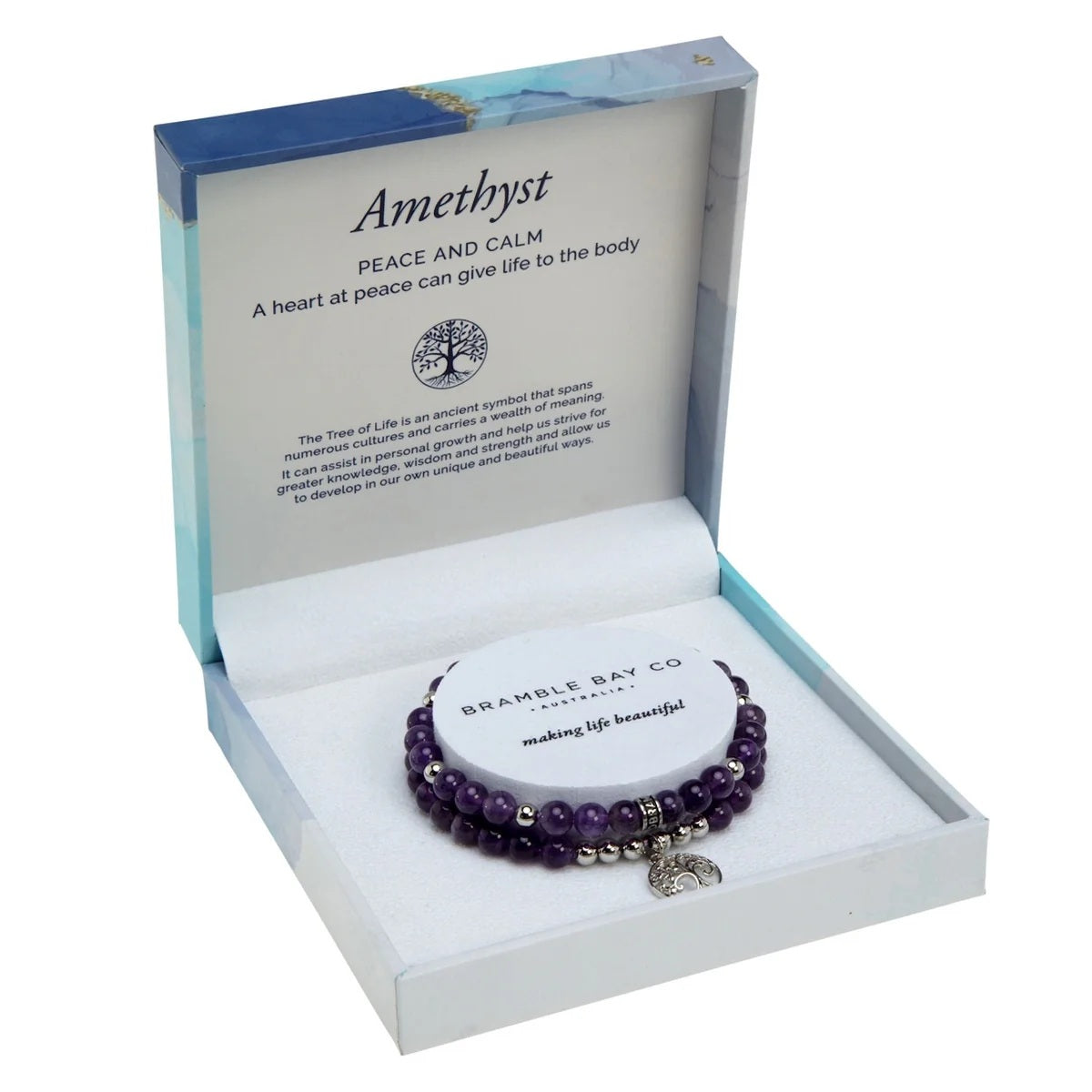 Bramble Bay Duo Bracelet Set Amethyst Rhodium