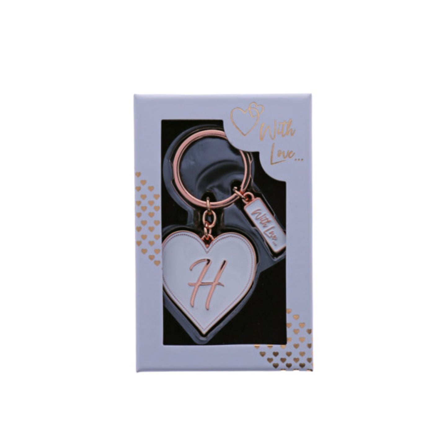 INITIAL KEYRING "H" IN ROSE GOLD