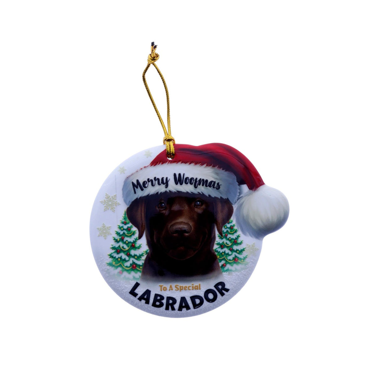 Christmas Sentiment Ceramic Plaque Dog Labrador Chocolate