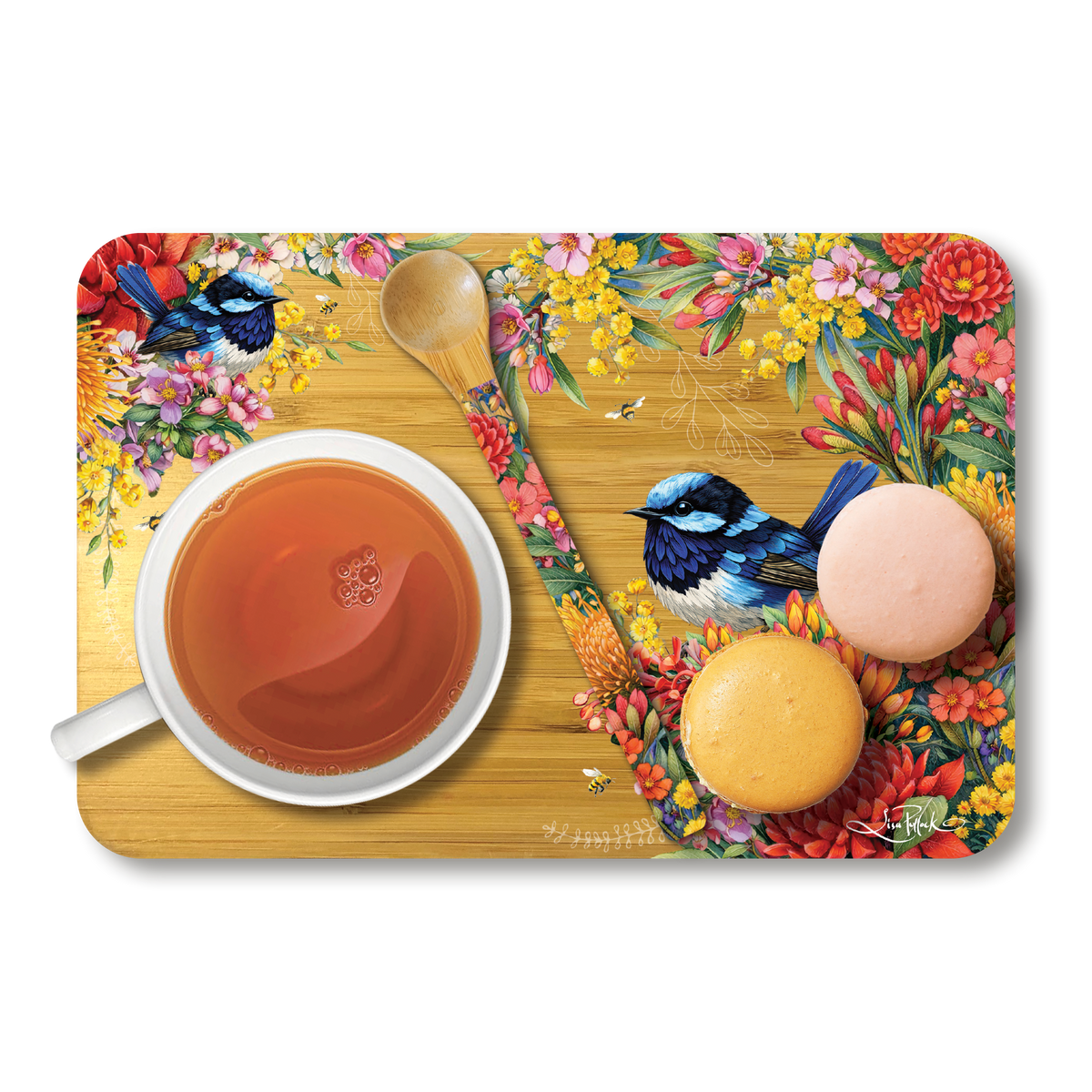 Lisa Pollock Tea Time Floral Fairy Wrens