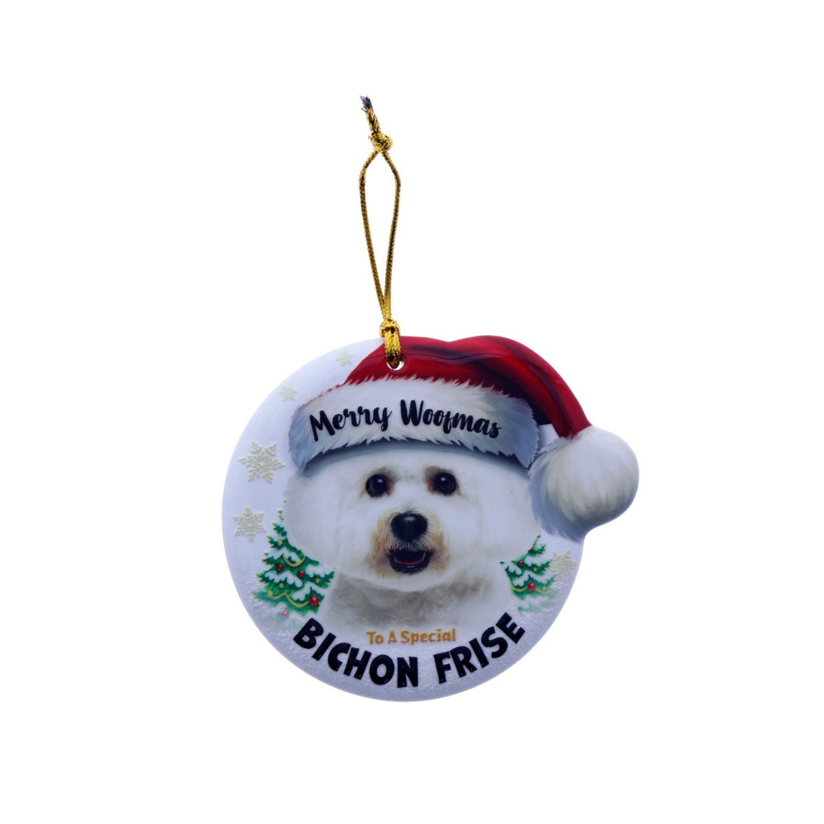 Christmas Sentiment Ceramic Plaque Dog Bichon Frise