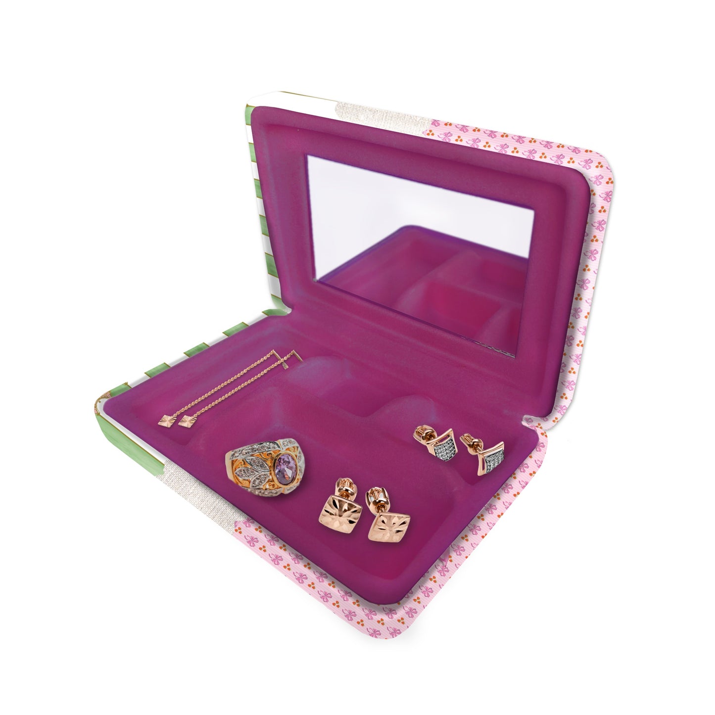 Lisa Pollock Small Jewellery Case With Gold Foiling Royal Wrens
