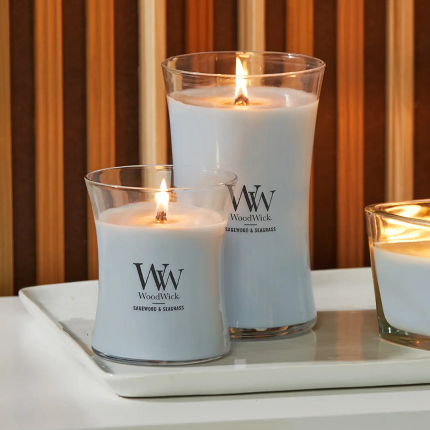 WoodWick Candle Medium Sagewood & Seagrass