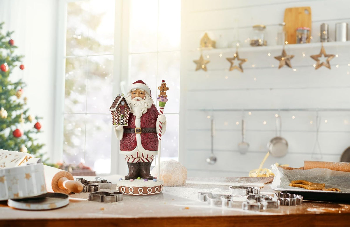 Heartwood Creek By Jim Shore Santa Gingerbread House & Staff Figurine