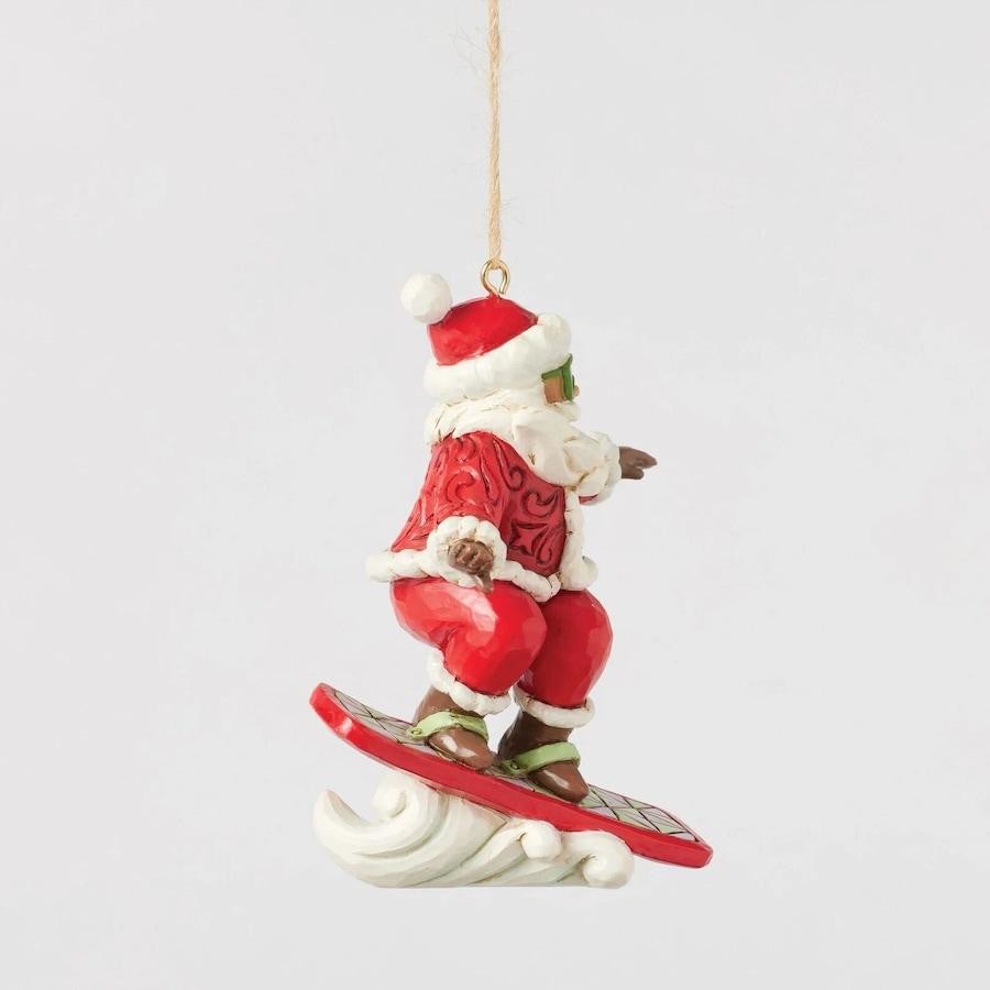 Heartwood Creek By Jim Shore Santa Snowboarding Hanging Ornament
