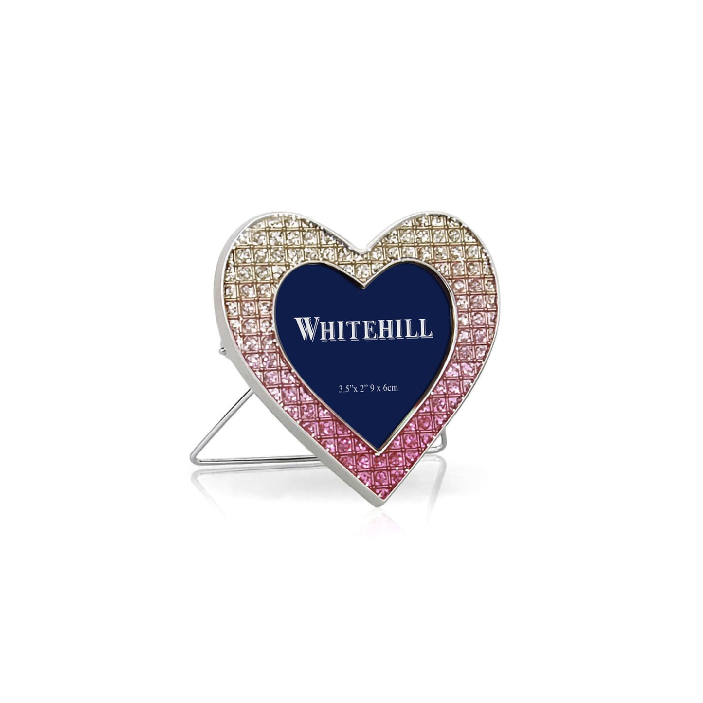 Whitehill Photo Frame Mini Heart Pink And Silver Glitter