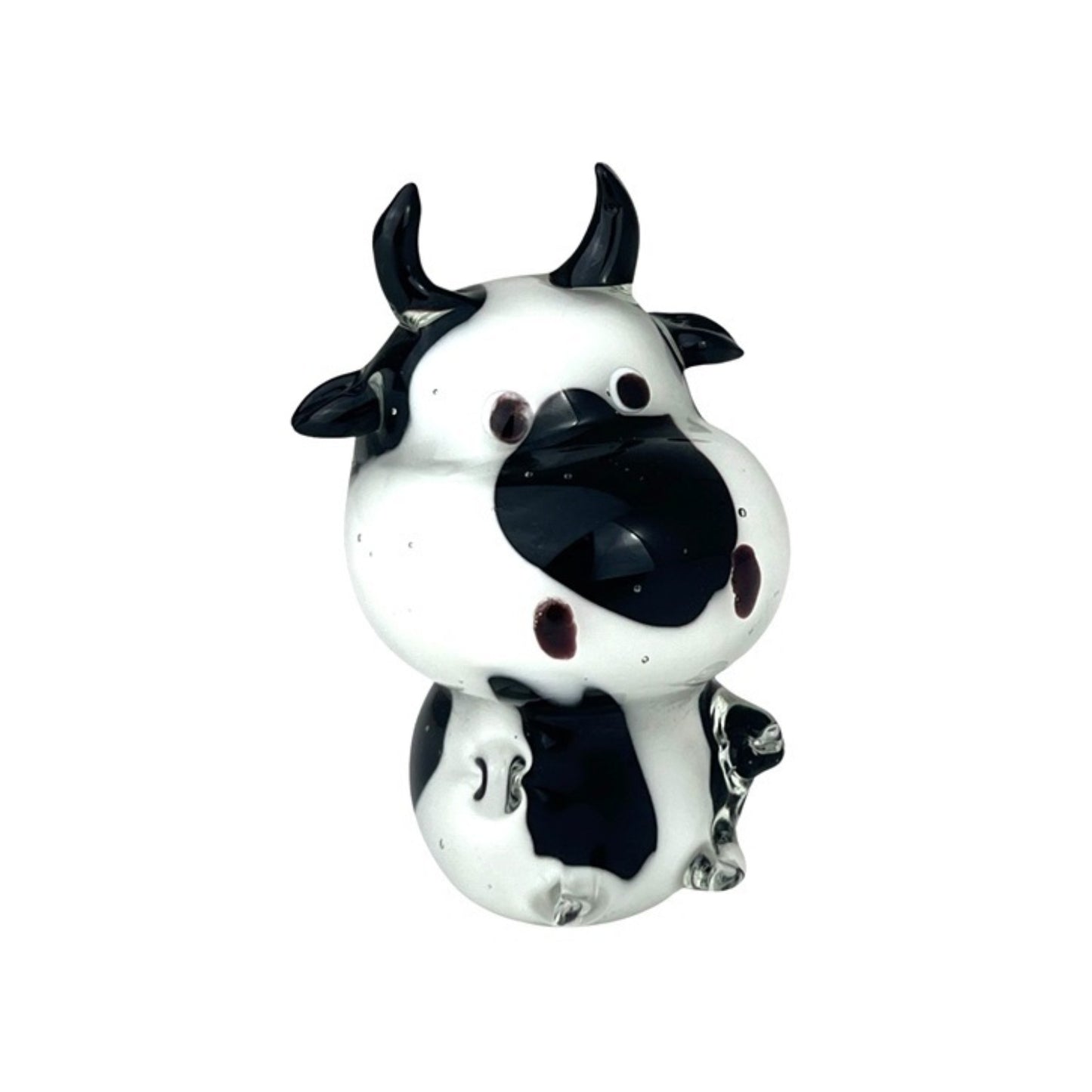 ZIBO ART GLASS MINIATURE COW MOO