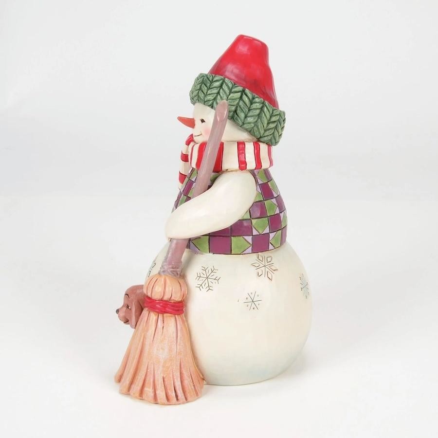 Heartwood Creek By Jim Shore Snowman With Dog & Broom Figurine