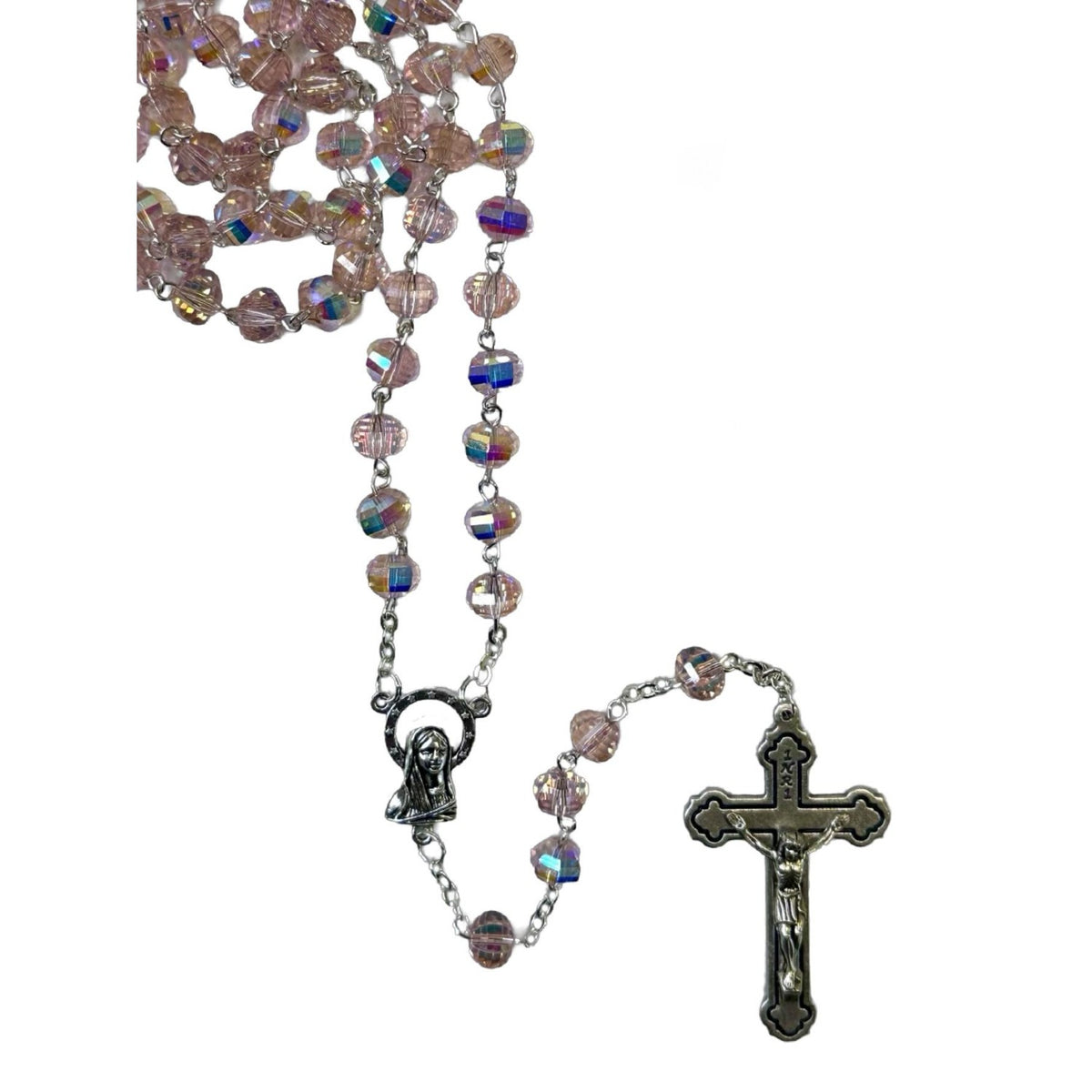 ROSARY BEADS GLASS IN PINK