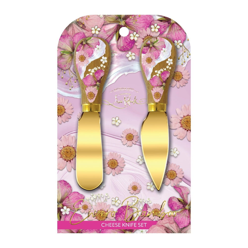 Lisa Pollock Set of 2 Cheese Knives Petals