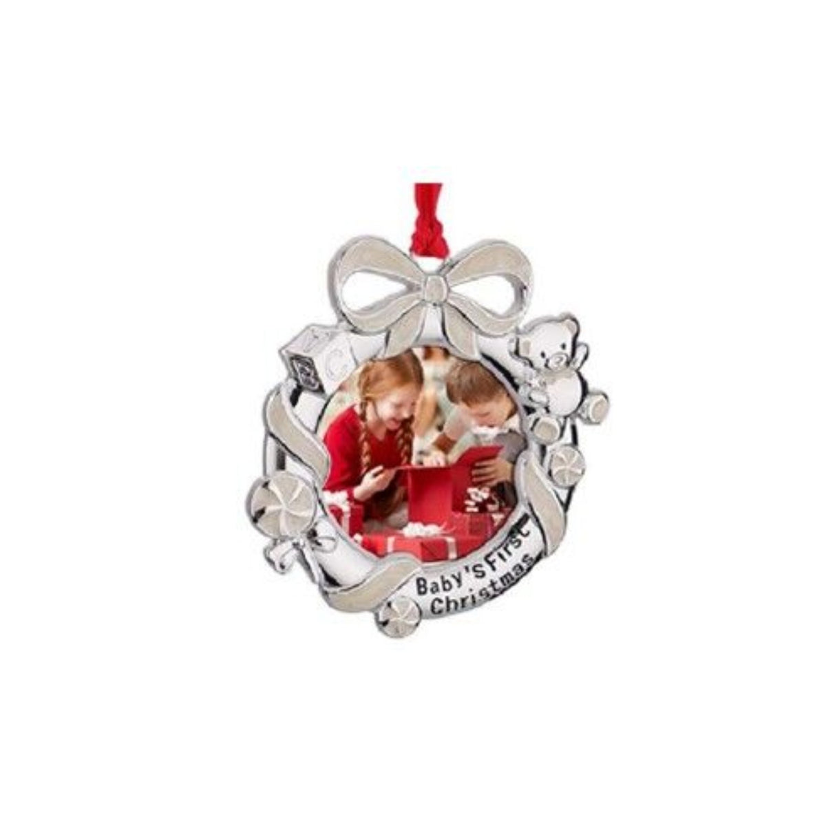 Whitehill Christmas Hanging Ornament Baby's First Christmas Wreath Photo Frame