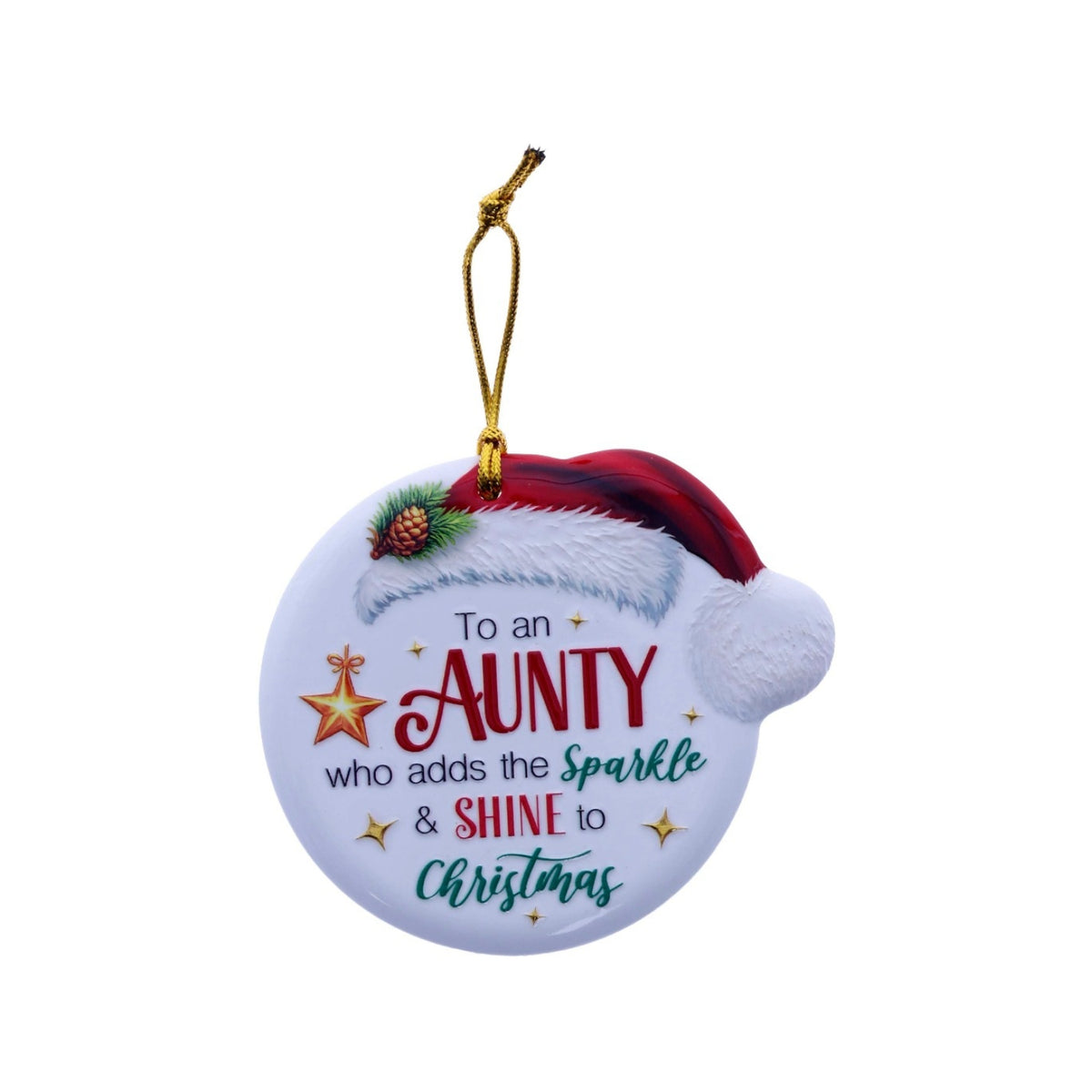 Christmas Sentiment Ceramic Plaque Aunty