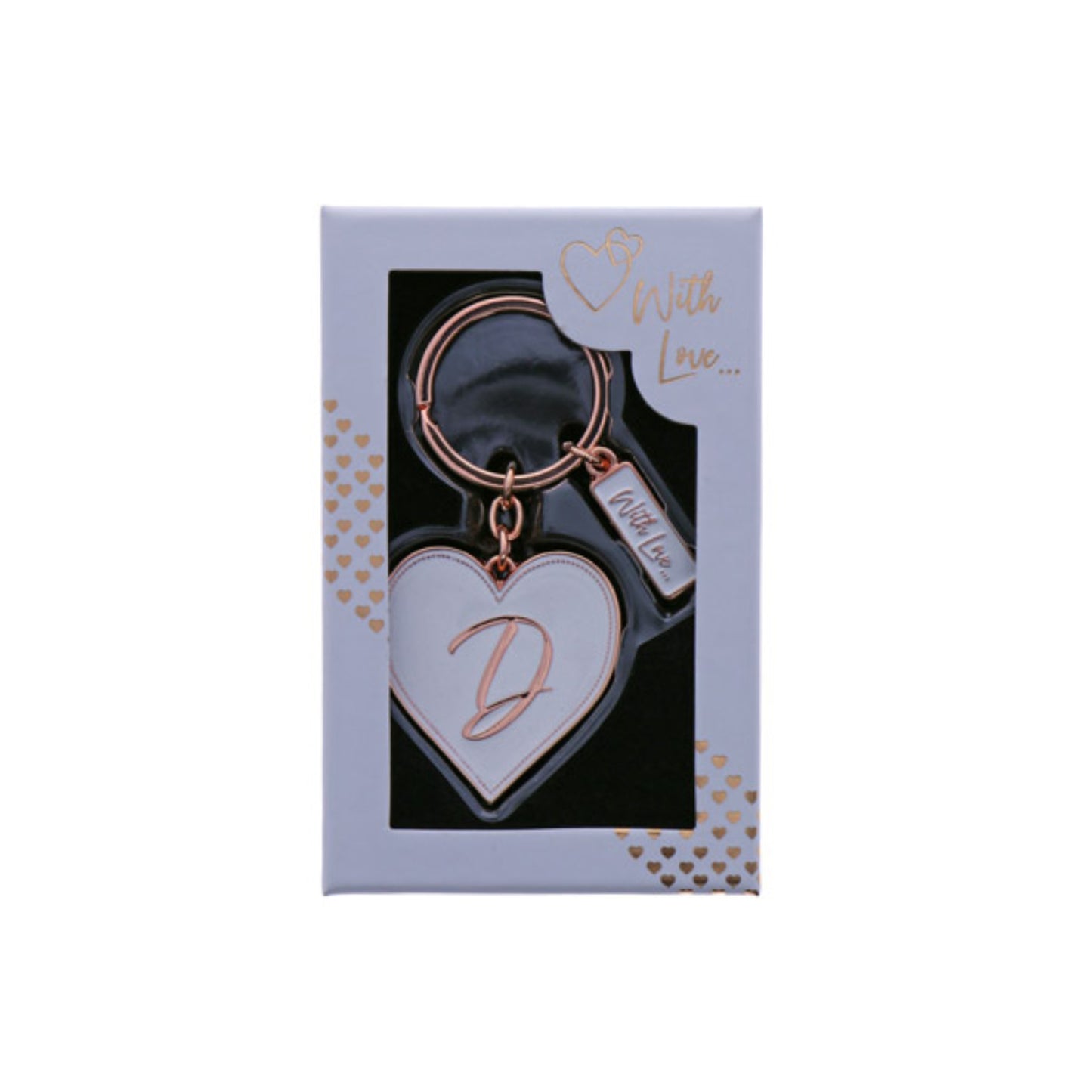 INITIAL KEYRING "D" IN ROSE GOLD