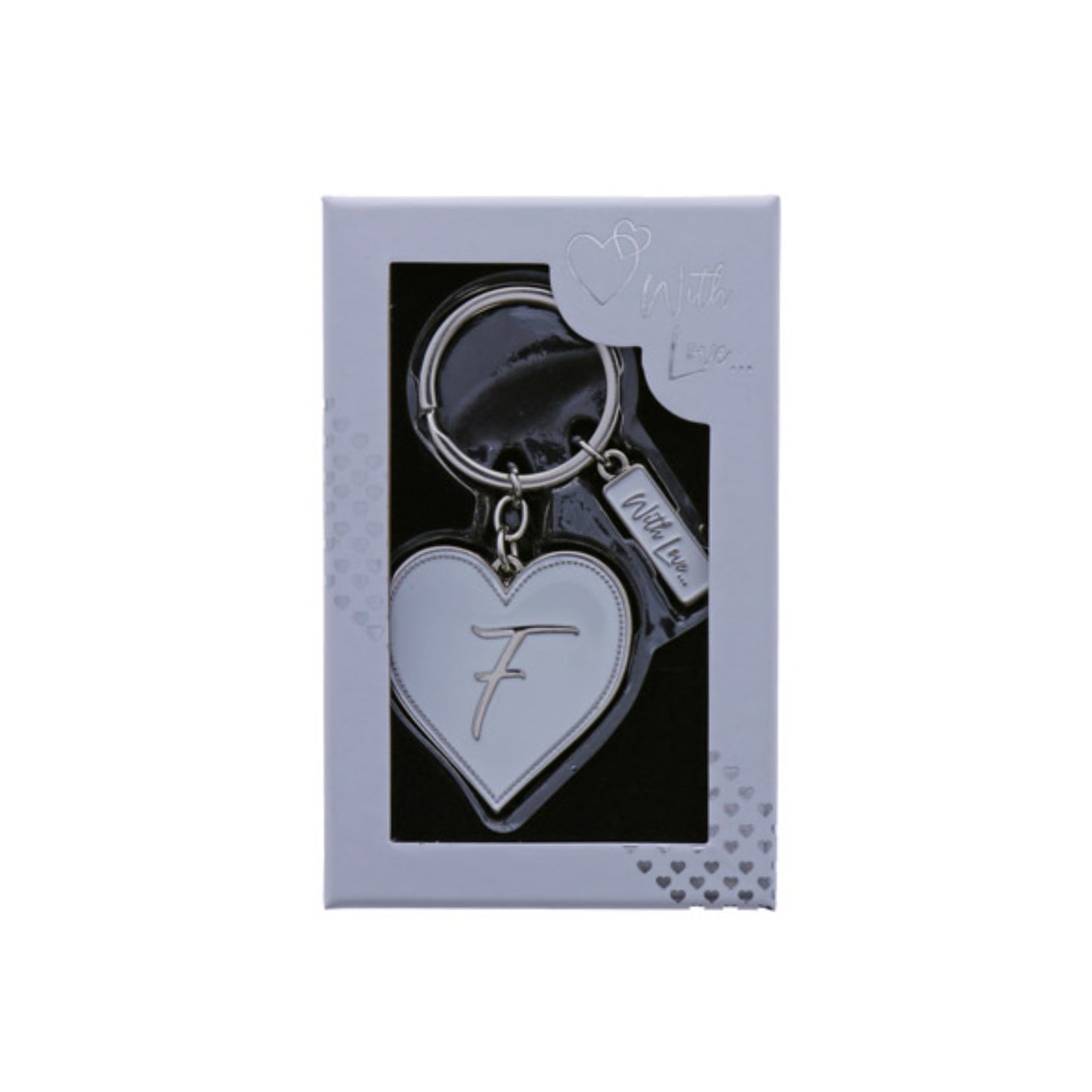INITIAL KEYRING "F" IN SILVER