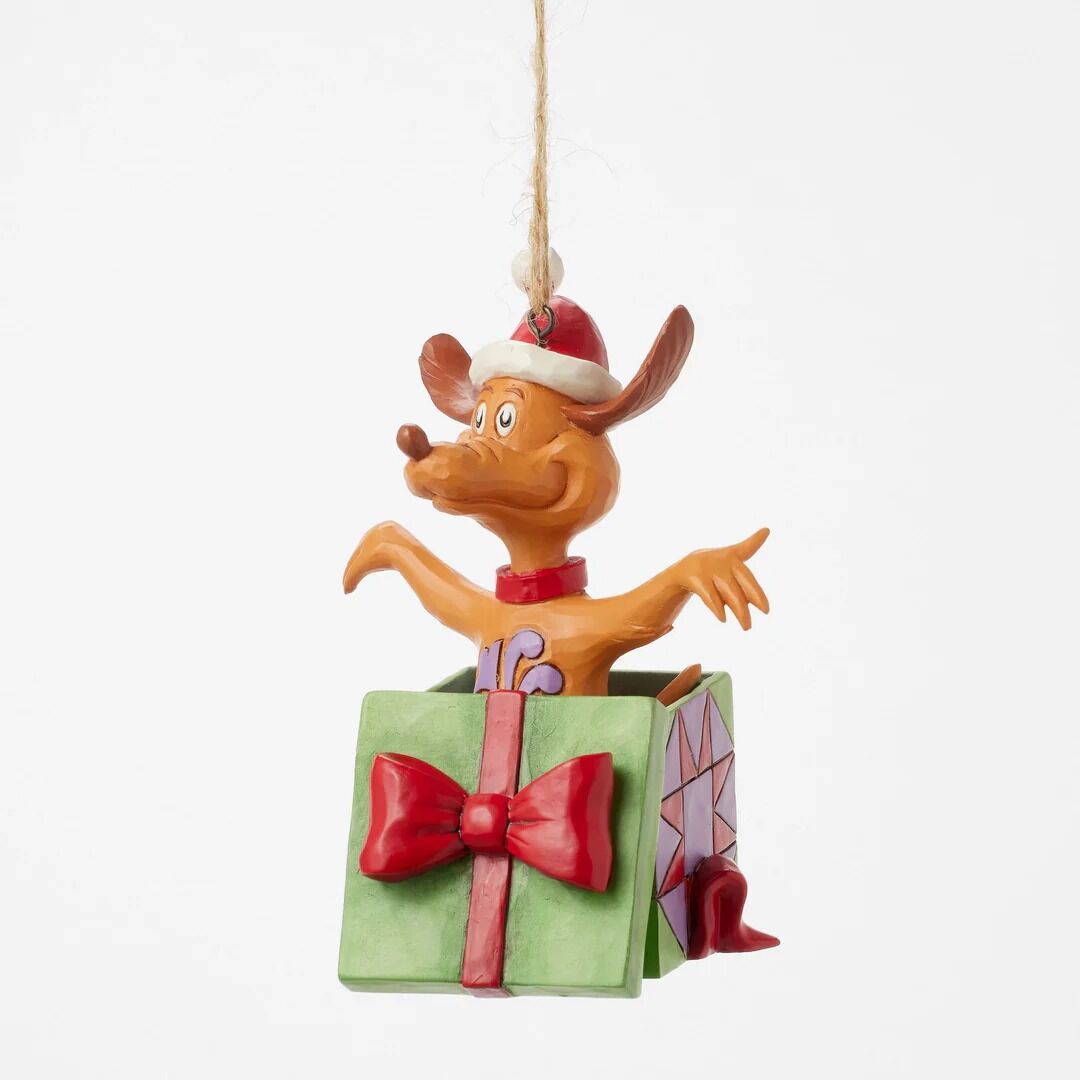 THE GRINCH BY JIM SHORE HANGING ORNAMENT MAX IN PRESENT 10CM