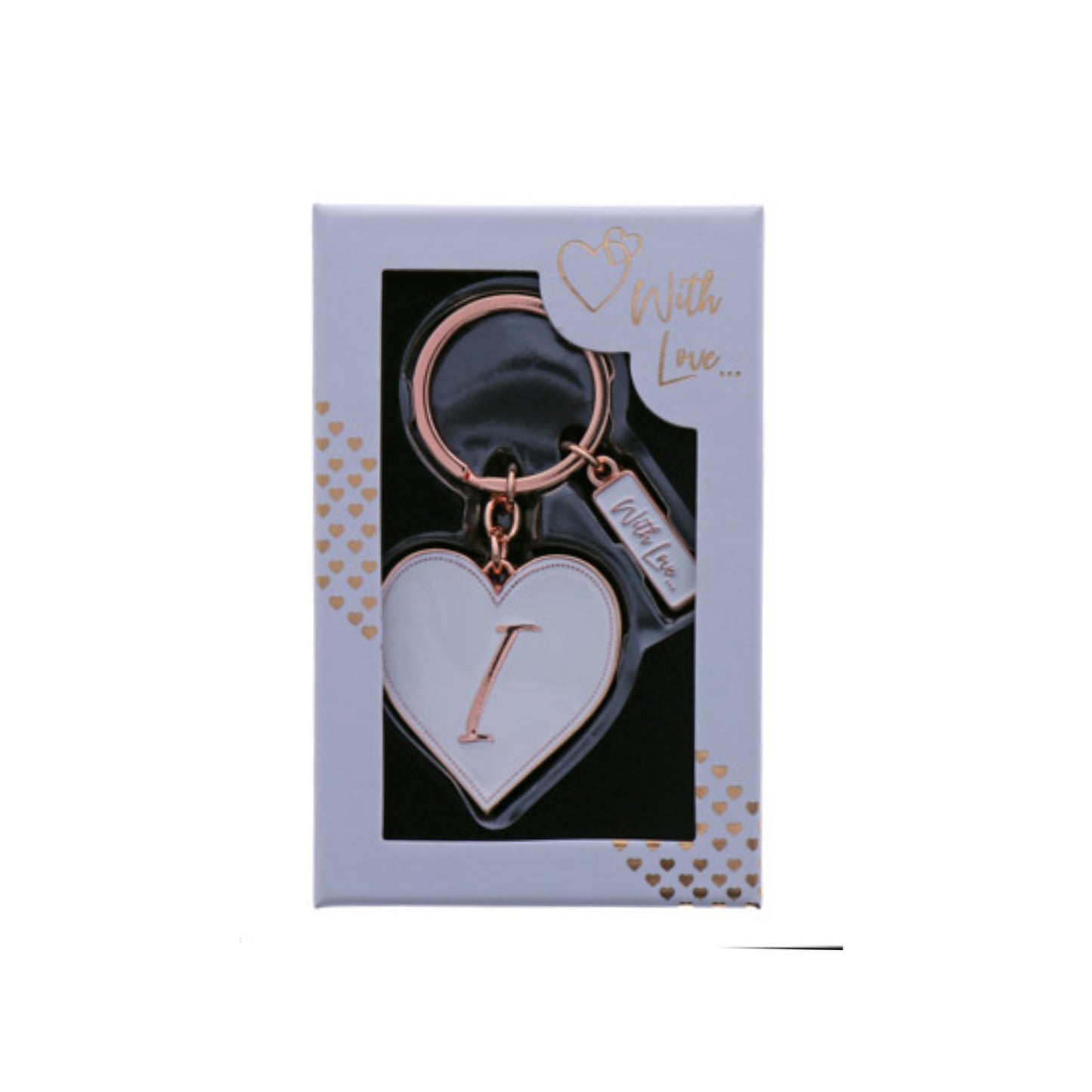 INITIAL KEYRING "I" IN ROSE GOLD