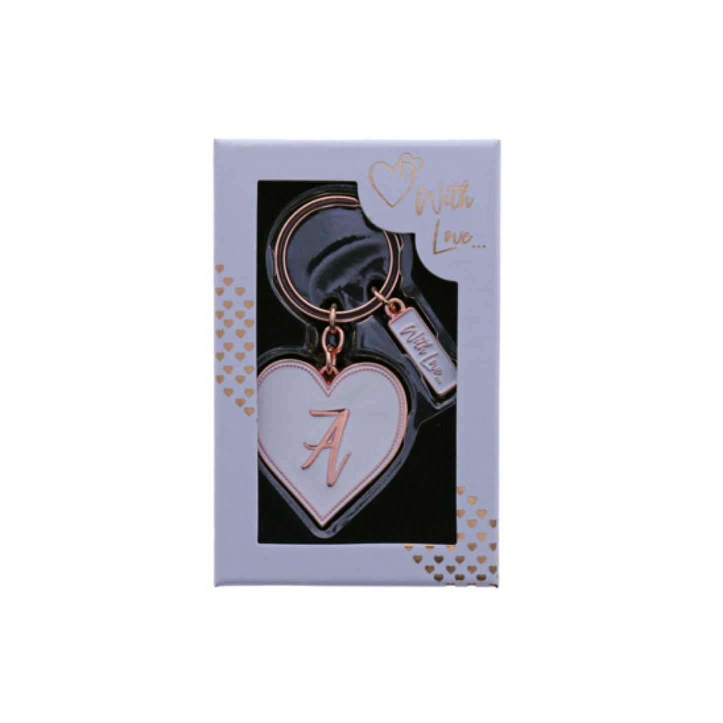 INITIAL KEYRING "A" IN ROSE GOLD