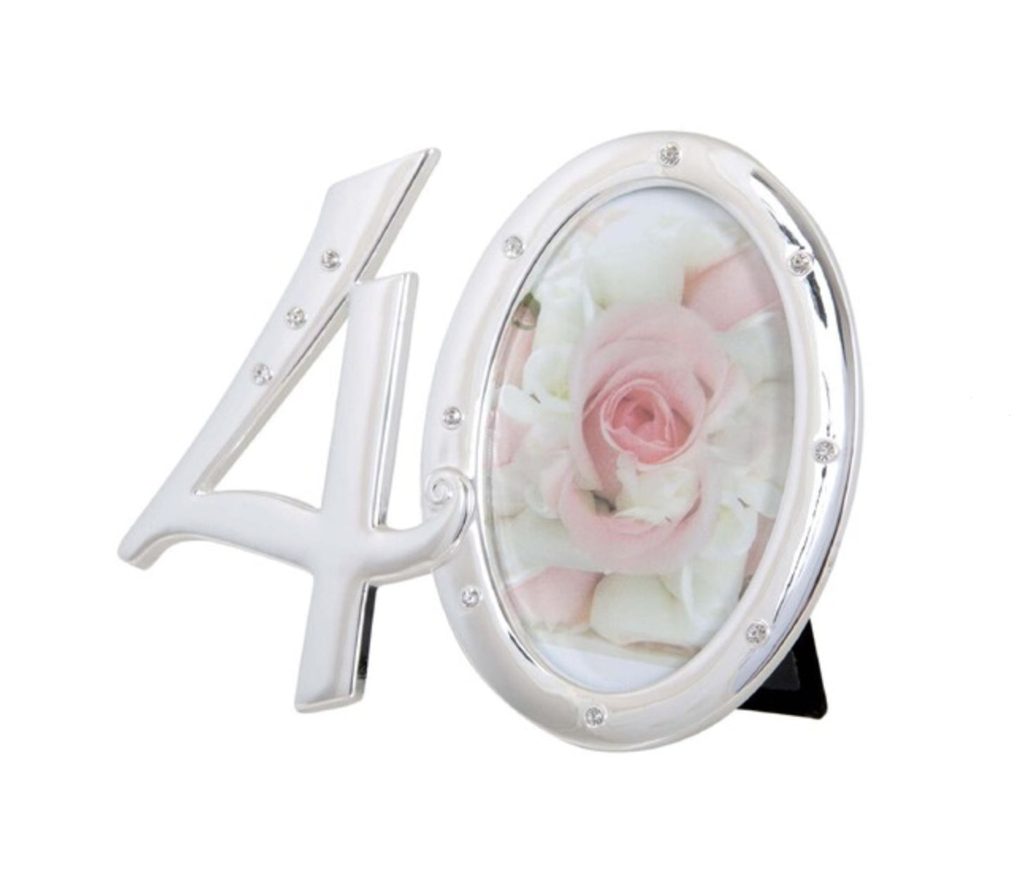 PHOTO FRAME NUMBER 40 WITH DIAMANTES FOR BIRTHDAY OR ANNIVERSARY