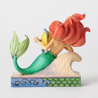DISNEY TRADITIONS LITTLE MERMAID FUN AND FRIENDS ARIEL WITH FLOUNDER 13.5CM