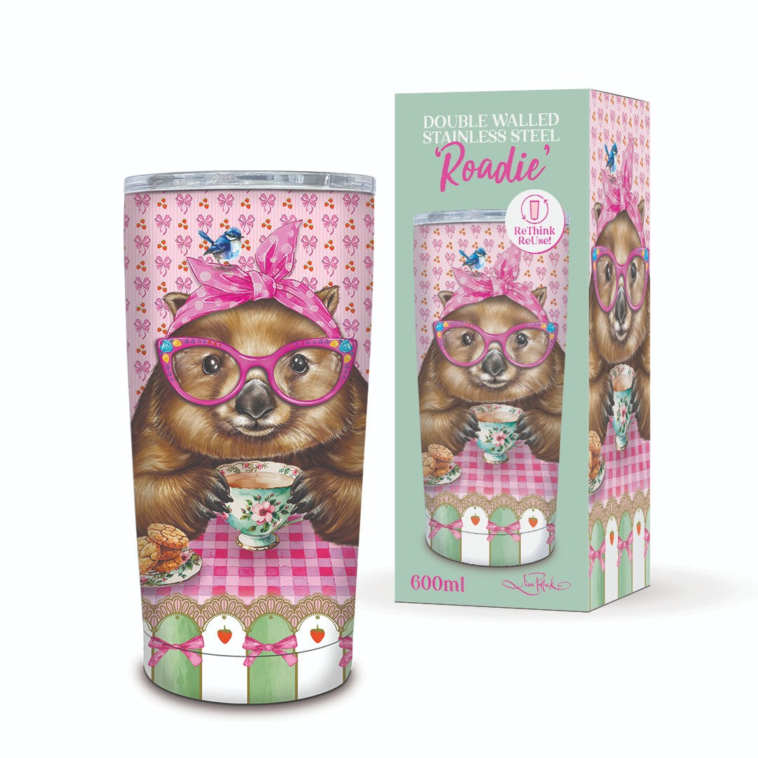 Lisa Pollock Double Walled Stainless Steel Travel Roadie Wonda Wombat