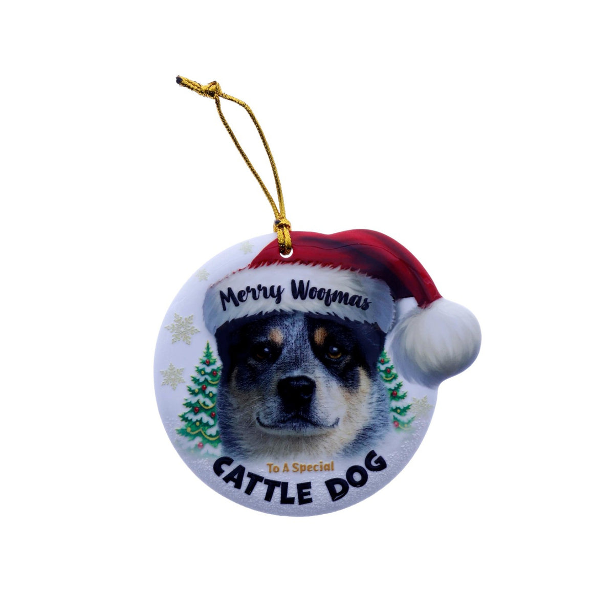 Christmas Sentiment Ceramic Plaque Dog Cattle Dog