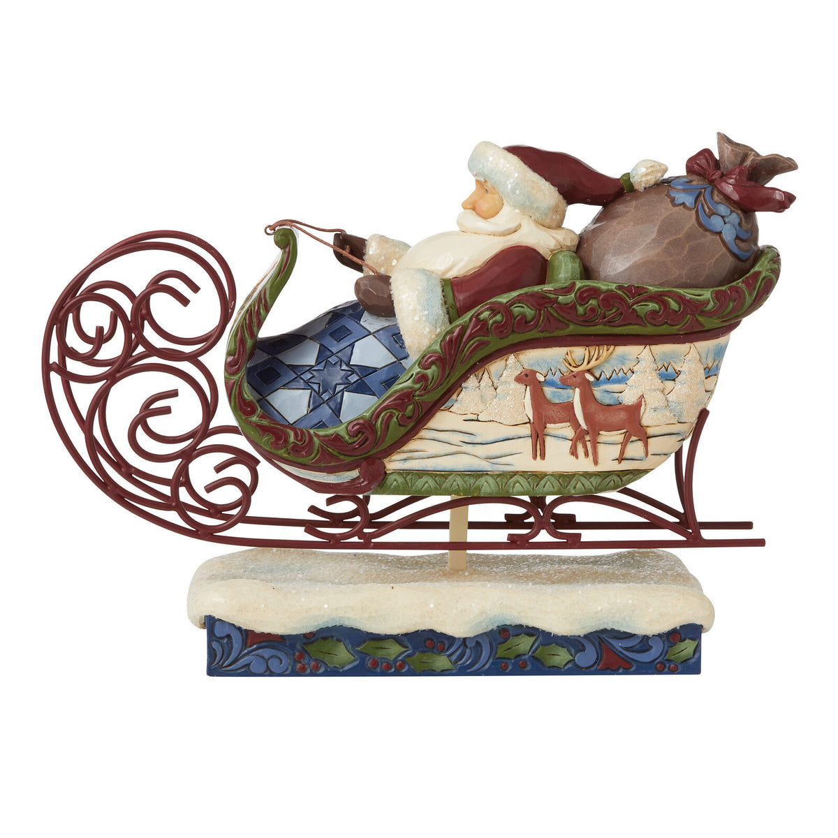 HEARTWOOD CREEK VICTORIAN SANTA IN SLEIGH 18CM