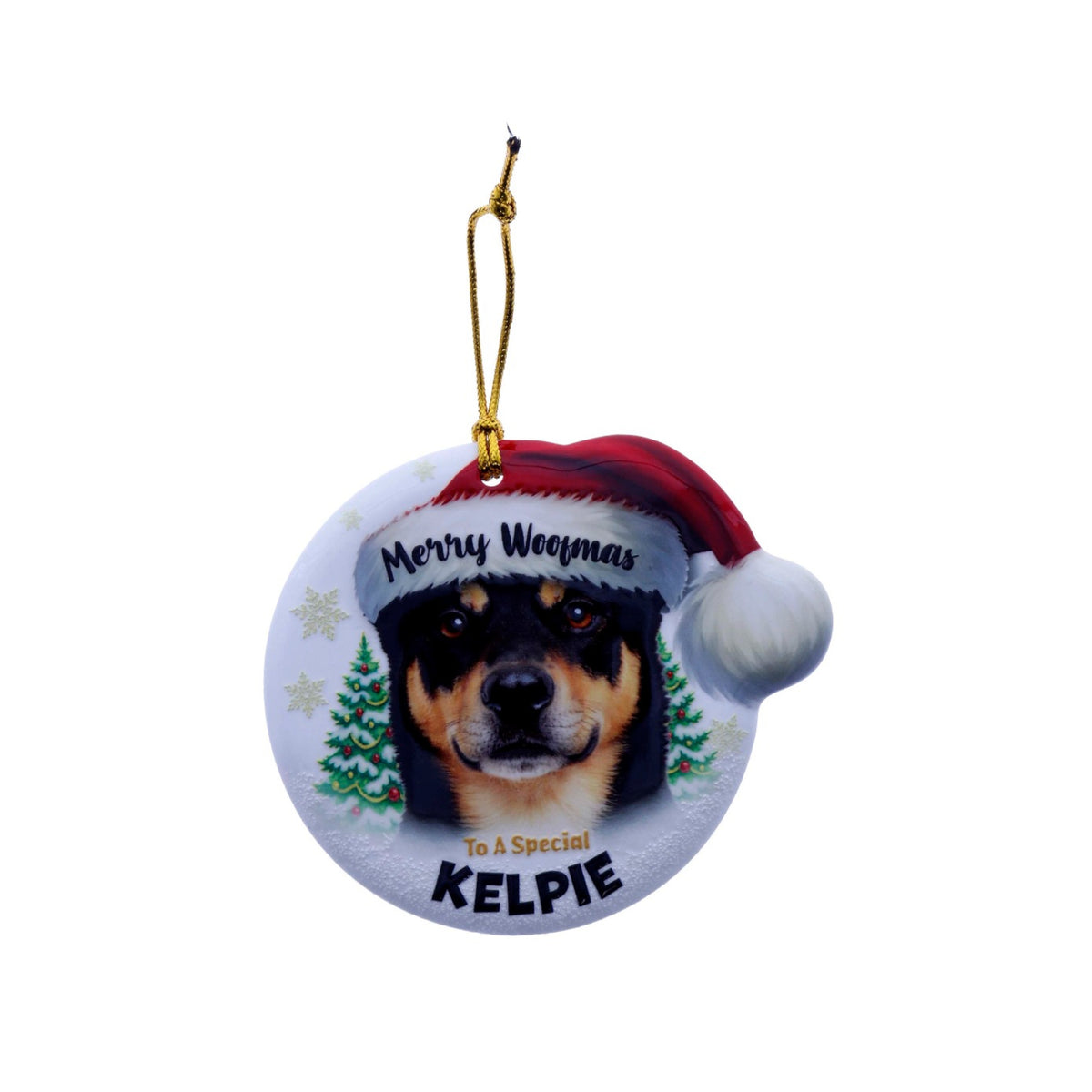 Christmas Sentiment Ceramic Plaque Dog Kelpie