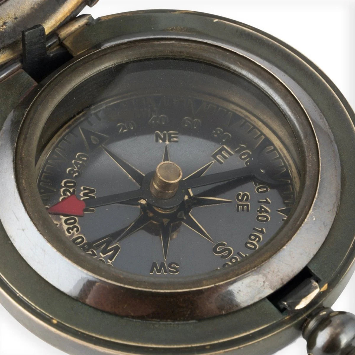 Compass Antique Finish Flip Push Button