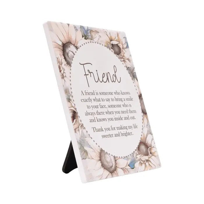 Saddle & Bloom Verse Plaque Friend