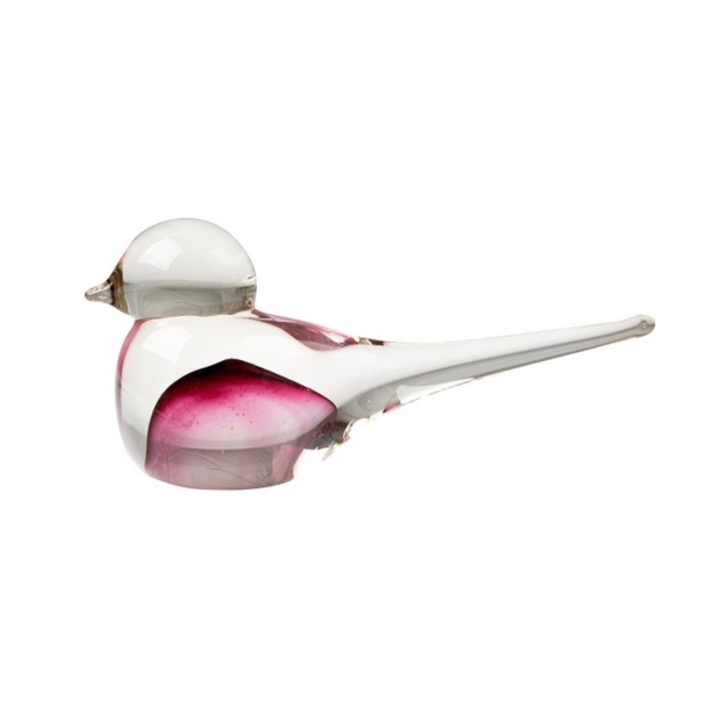 ZIBO ART GLASS BIRD PINK