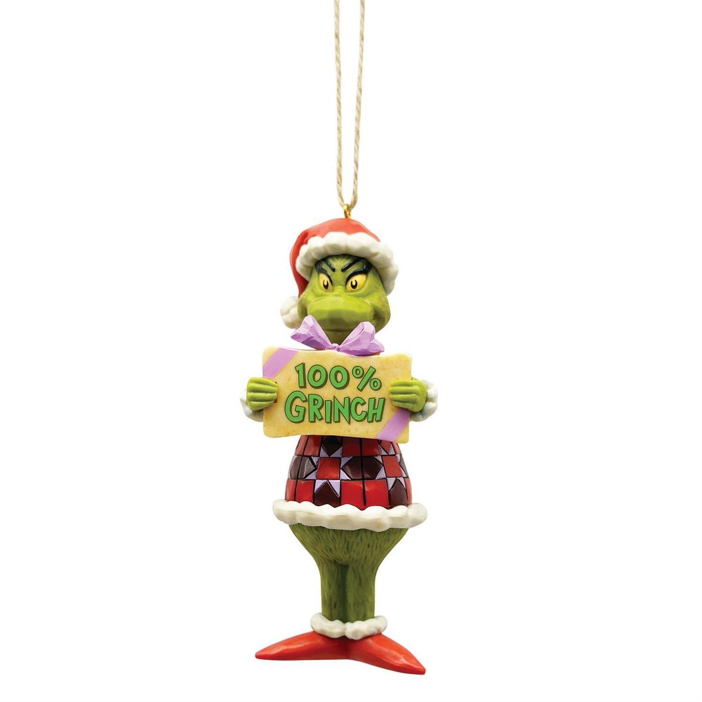 THE GRINCH BY JIM SHORE HANGING ORNAMENT 100% GRINCH PVC