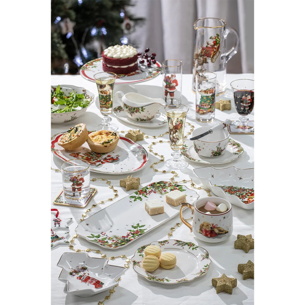 ASHDENE SPIRIT OF CHRISTMAS GLASS GOBLET SET OF 4