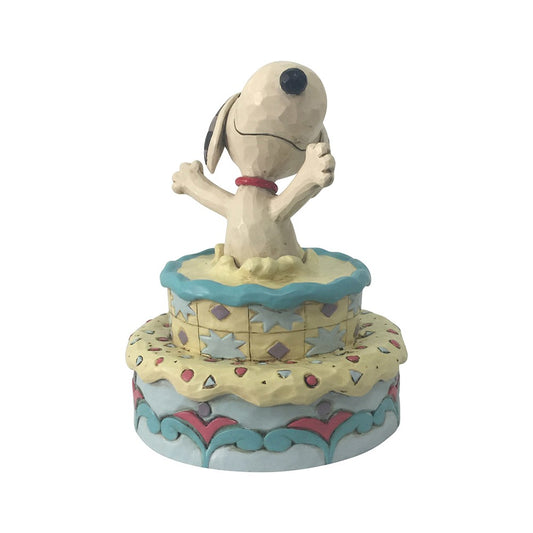 PEANUTS BY JIM SHORE SNOOPY IN BIRTHDAY CAKE SURPRISE 14CM