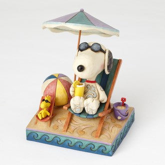 PEANUTS BY JIM SHORE SNOOPY AND WOODSTOCK BEACH BUDDIES FIGURINE 15CM