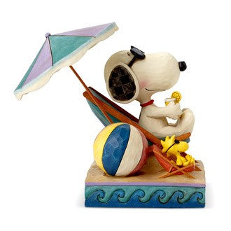PEANUTS BY JIM SHORE SNOOPY AND WOODSTOCK BEACH BUDDIES FIGURINE 15CM