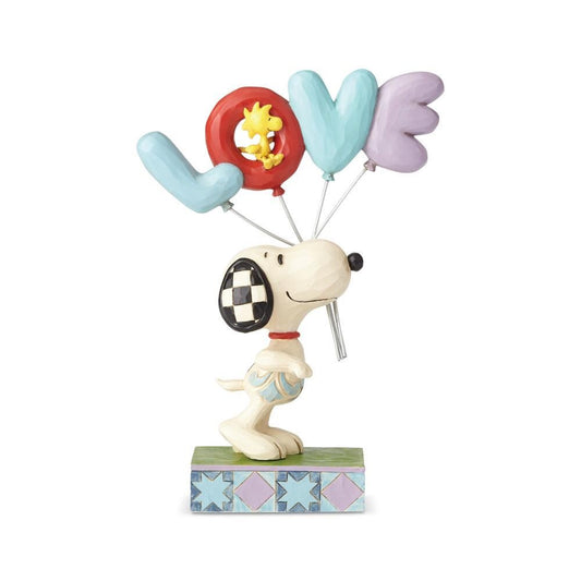 PEANUTS BY JIM SHORE SNOOPY AND WOODSTOCK WITH LOVE BALLOONS 18CM
