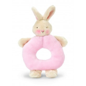BUNNIES BY THE BAY BUNNY RING RATTLE PINK 18CM