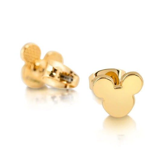 DISNEY COUTURE KINGDOM MICKEY MOUSE STUD EARRINGS YELLOW GOLD PLATED