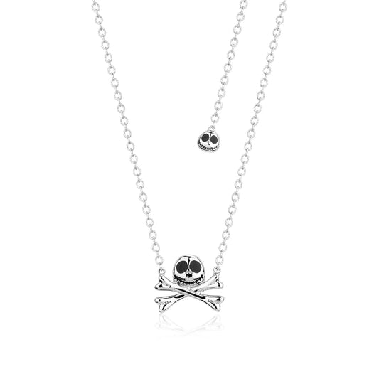 DISNEY COUTURE KINGDOM THE NIGHTMARE BEFORE CHRISTMAS JACK SKELLINGTON NECKLACE WHITE GOLD PLATED